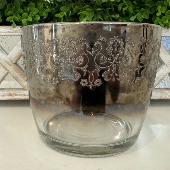 Dorothy Thorpe VINTAGE Silver Ombre Etched Glass Ice Bucket - EUC RARE - Picture 4 of 11